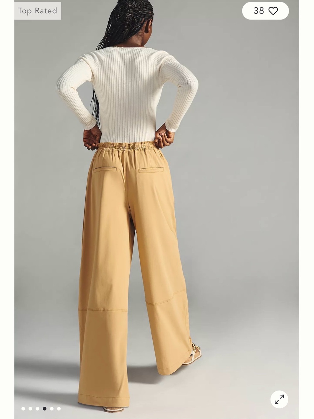 Anthropologie High-Rise Wide-Leg Pants in Mustard Yellow - Picture 2 of 9